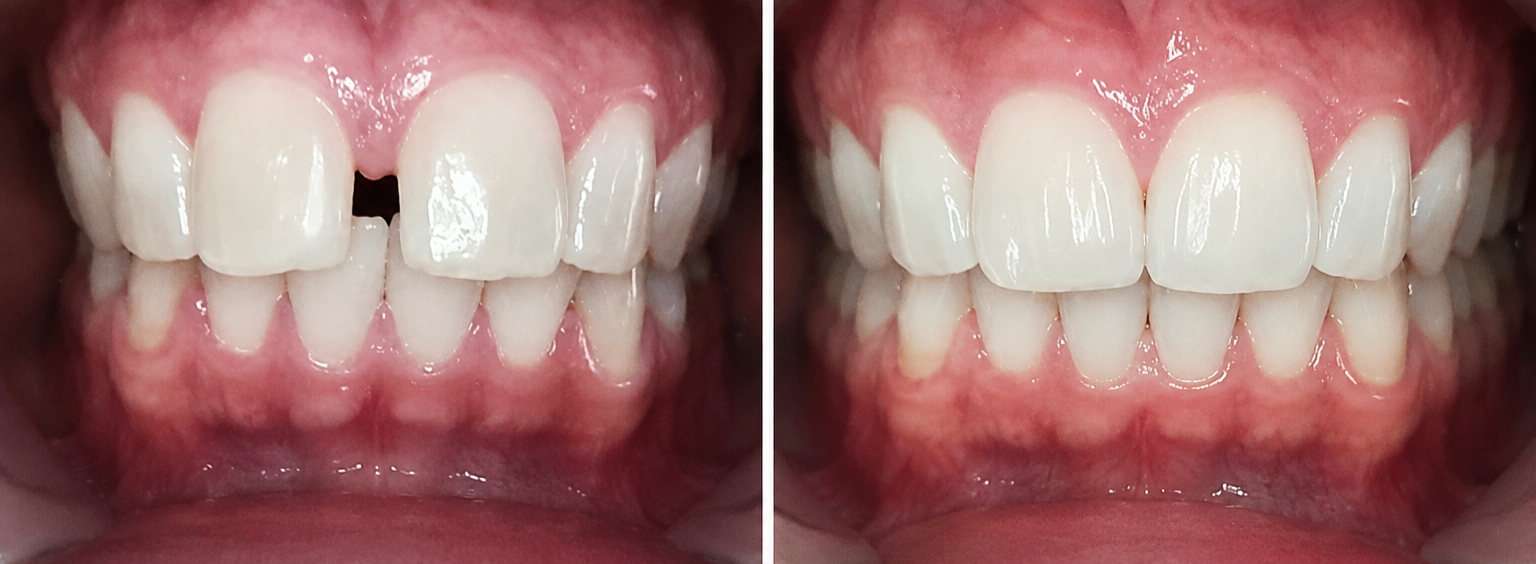 Invisalign before & after — Spacing